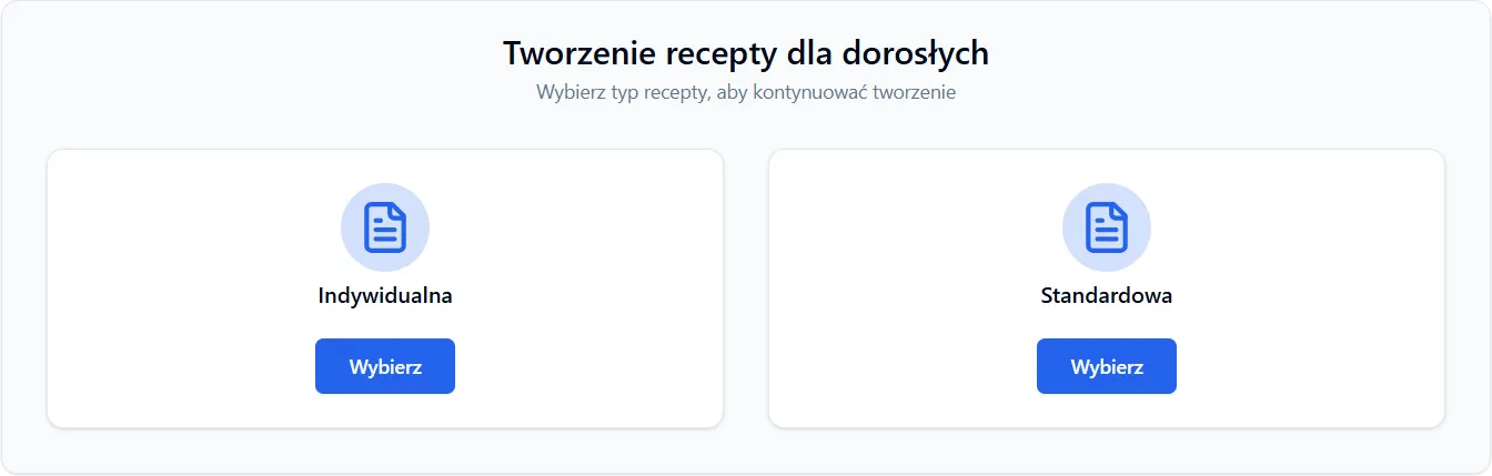 Typy recept dla dorosłych